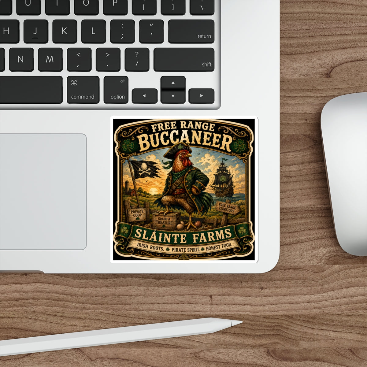 Free Range Buccaneer (alt) Die-Cut Sticker | Smugglers & Pirates Collection | Sláinte Farms