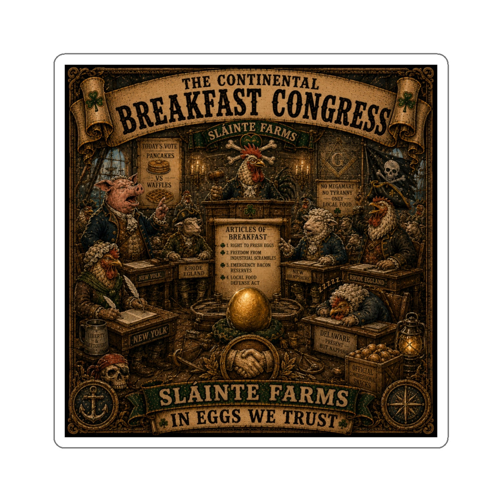 Sláinte Farms – In Eggs We Trust | Continental Breakfast Congress Sticker