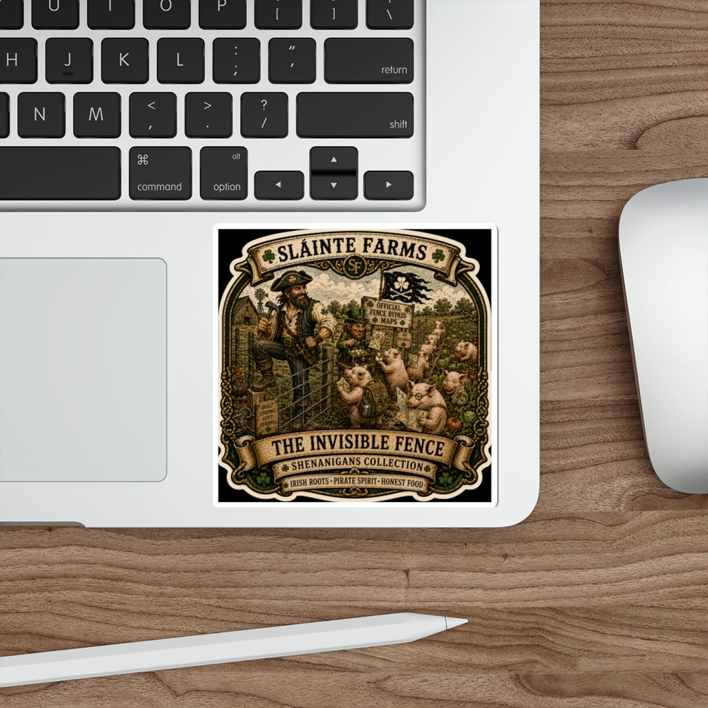 The Invisible Fence | Sláinte Farms Die-Cut Sticker | Shenanigans Collection