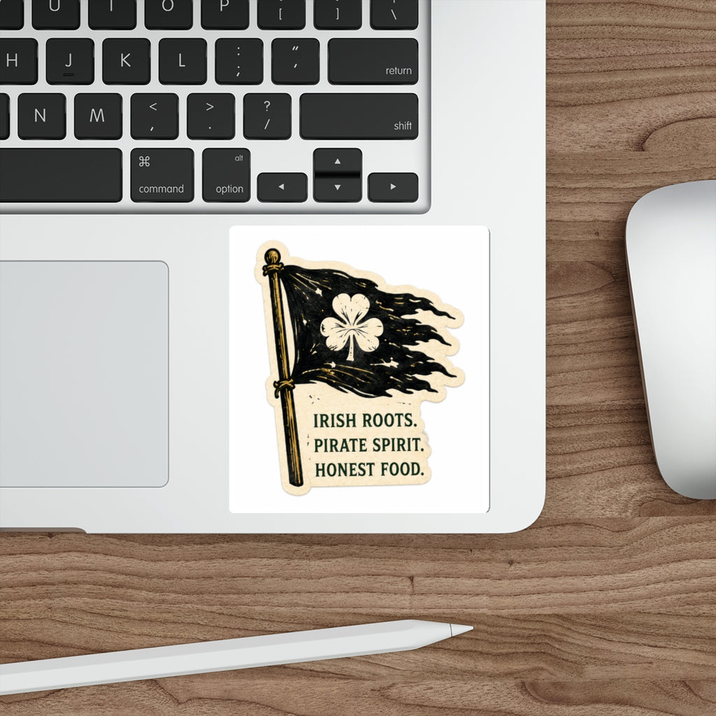 Irish Roots. Pirate Spirit. Honest Food. Die-Cut Sticker | Sláinte Farms Classics Collection