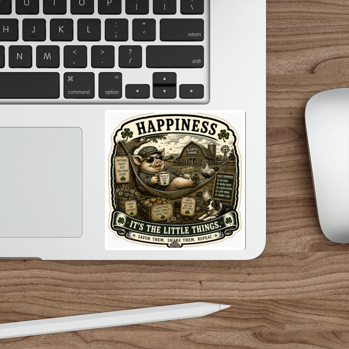 Happiness Die-Cut Sticker | Homesteader Collection | Sláinte Farms