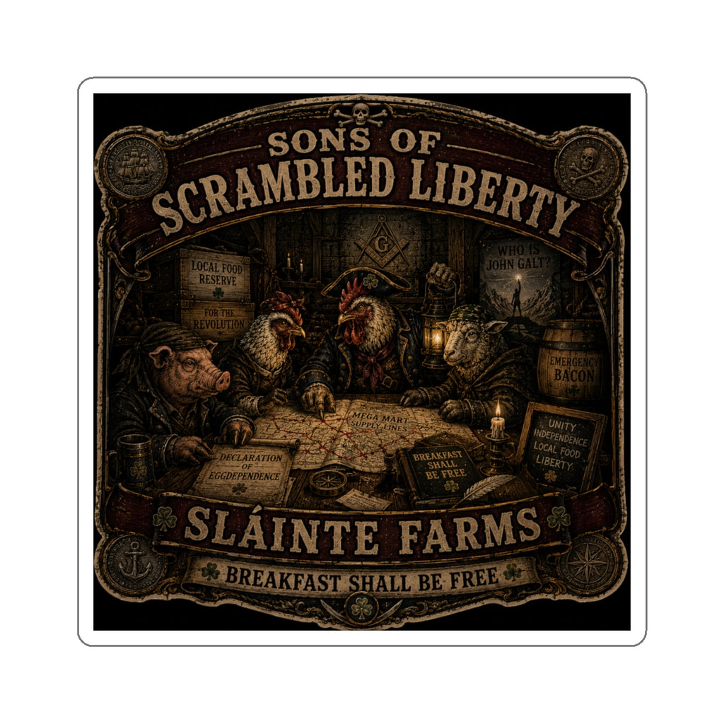 Sons of Scrambled Liberty | Sláinte Farms Die-Cut Sticker | Breakfast Revolution Collection