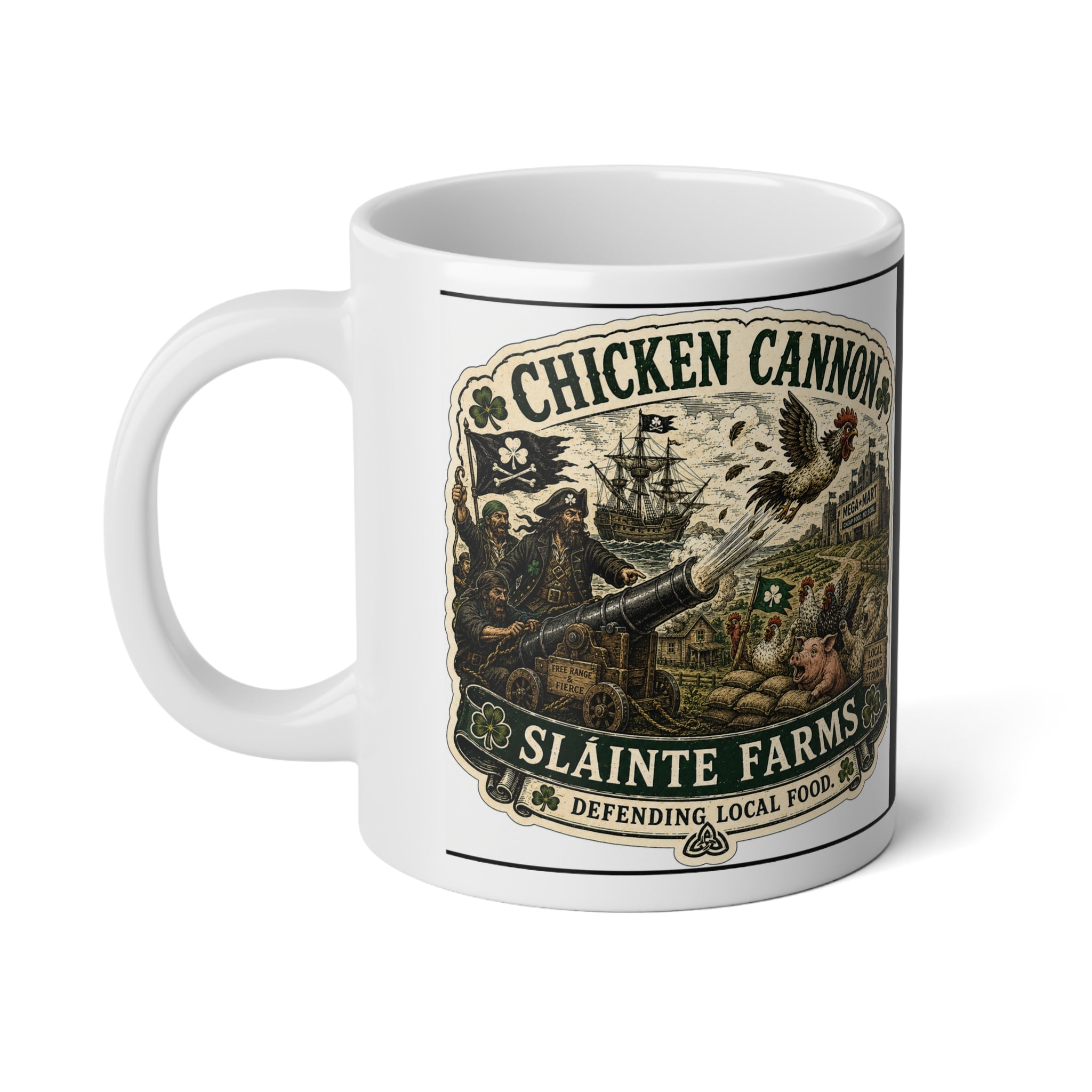 Vintage Farmhouse Jumbo Mug — Chicken Cannon™ | 20oz Jumbo Coffee Mug | Sláinte Farms