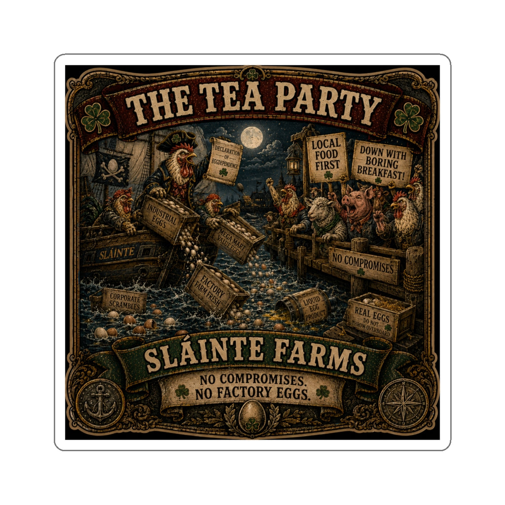 Sláinte Farms | The Tea Party Die-Cut Sticker | Breakfast Revolution Collection