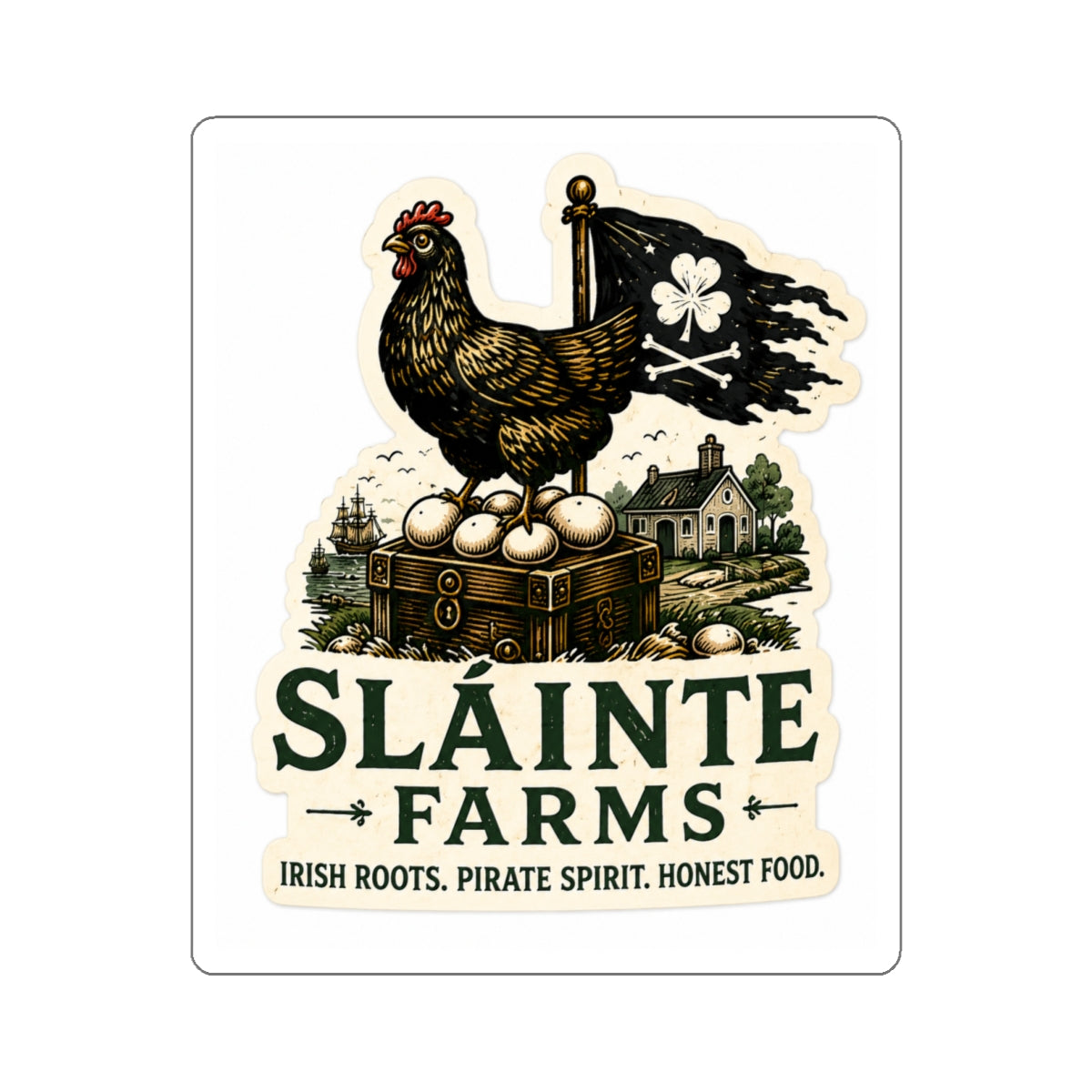 Smuggler Hen Logo Die-Cut Sticker | Sláinte Farms Classics Collection