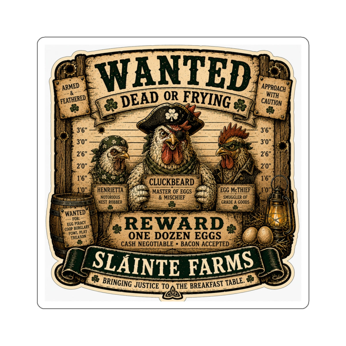 Dead or Frying Die-Cut Sticker | Smugglers & Pirates Collection | Sláinte Farms