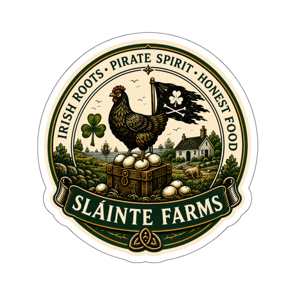 Smuggler Hen & Farm Sticker | Sláinte Farms Classics Collection Die-Cut Sticker
