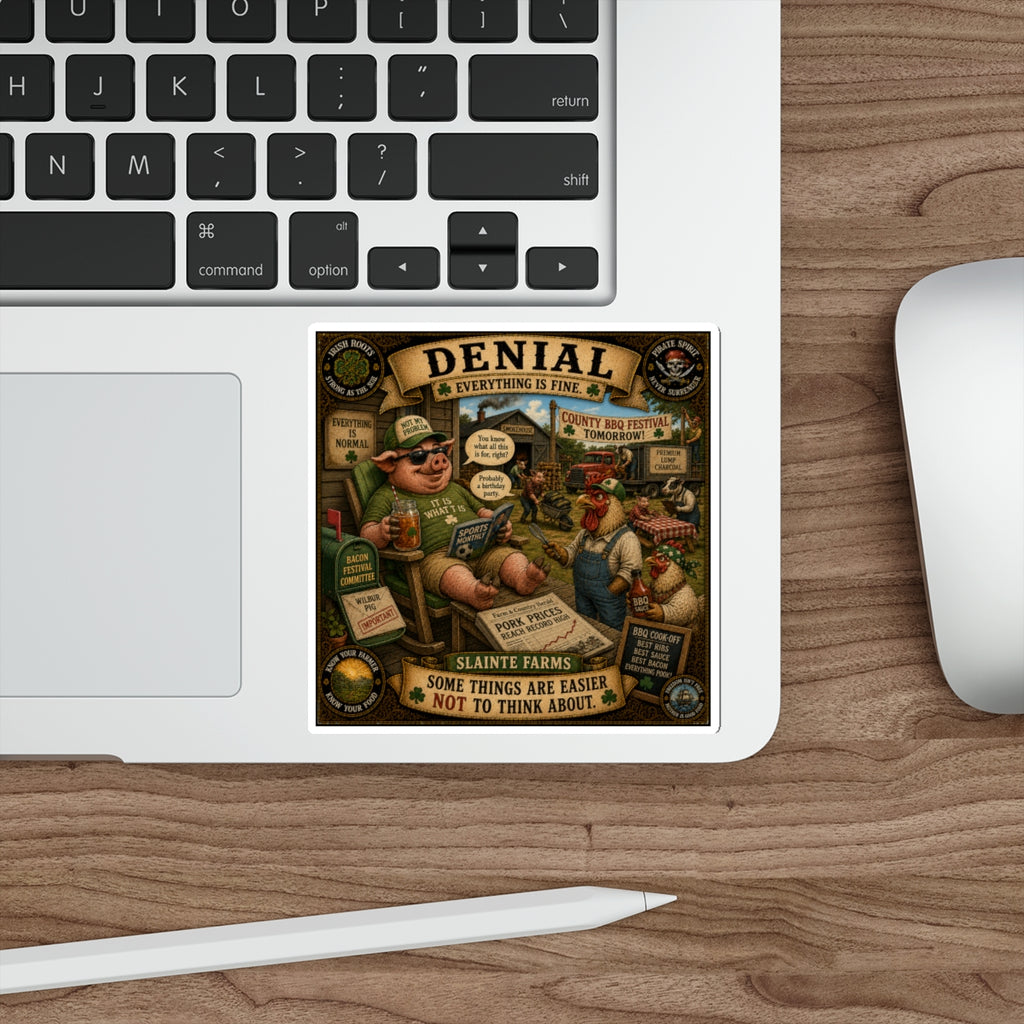 Denial | Sláinte Farms Die-Cut Sticker | Pig Chronicles Collection