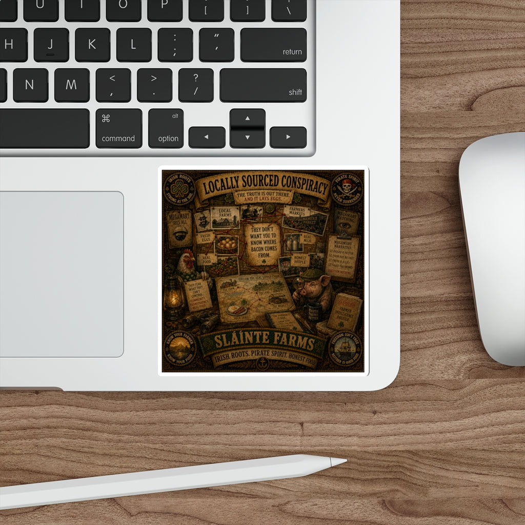 Locally Sourced Conspiracy Die-Cut Sticker | Homesteader Collection | The Truth Is Out There... And It Lays Eggs | Sláinte Farms