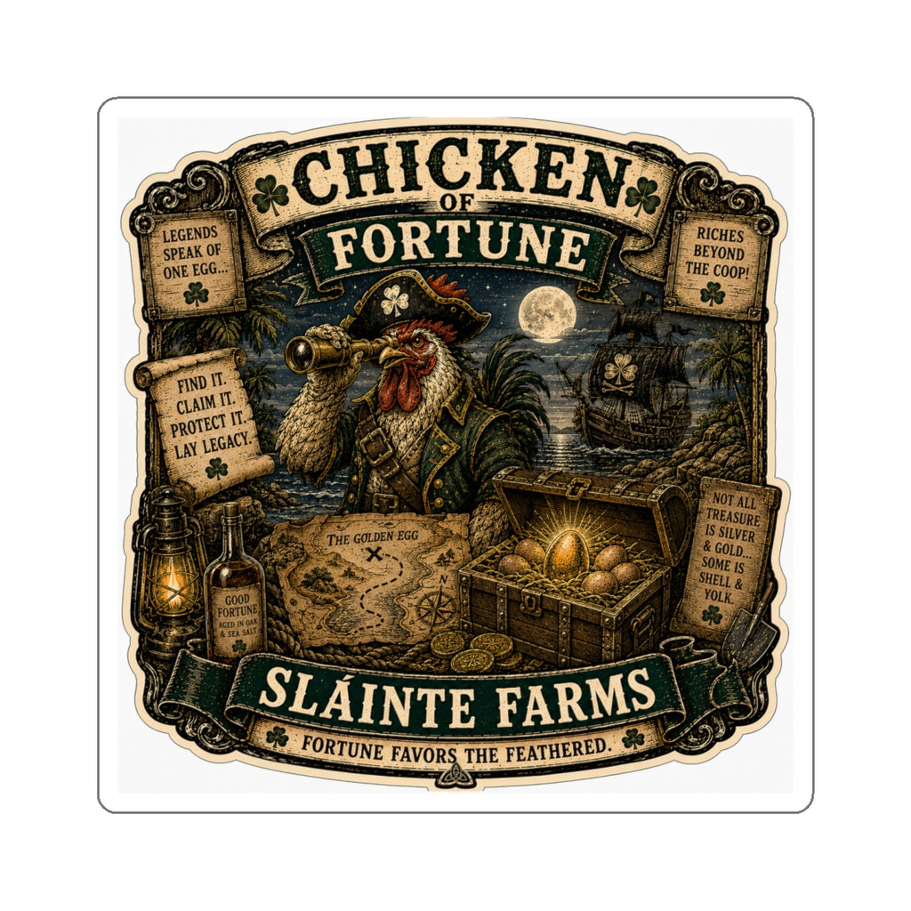 Chicken of Fortune Die-Cut Sticker | Smugglers & Pirates Collection | Sláinte Farms