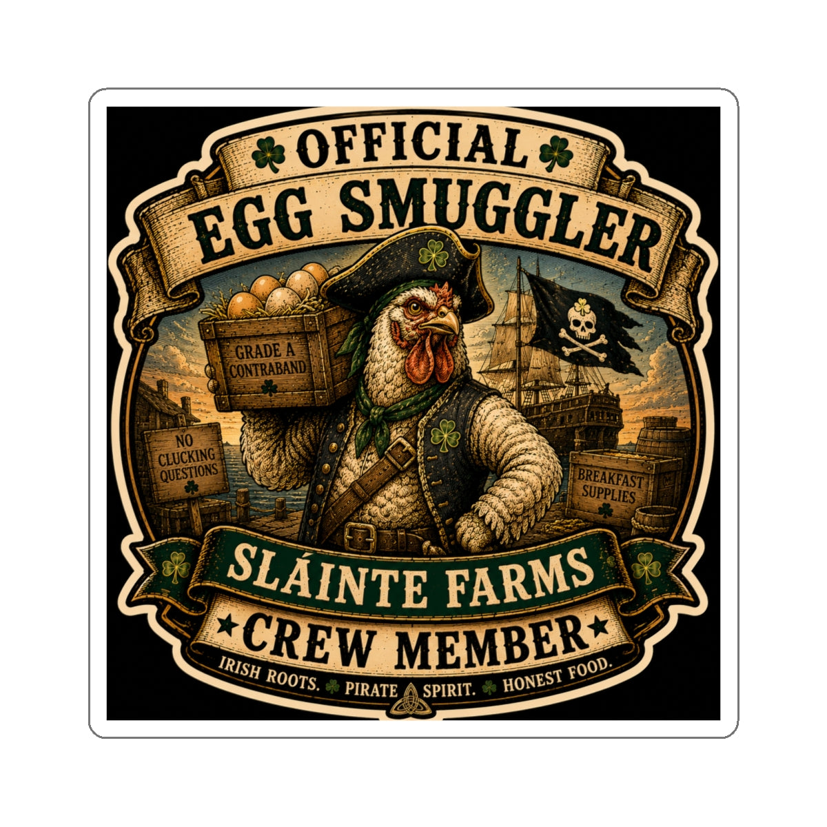Official Egg Smuggler Crew Member Die-Cut Sticker | Egg Cartel Collection | Sláinte Farms