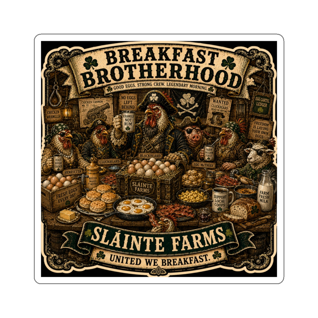 Breakfast Brotherhood Die-Cut Sticker | Smugglers & Pirates Collection | Sláinte Farms