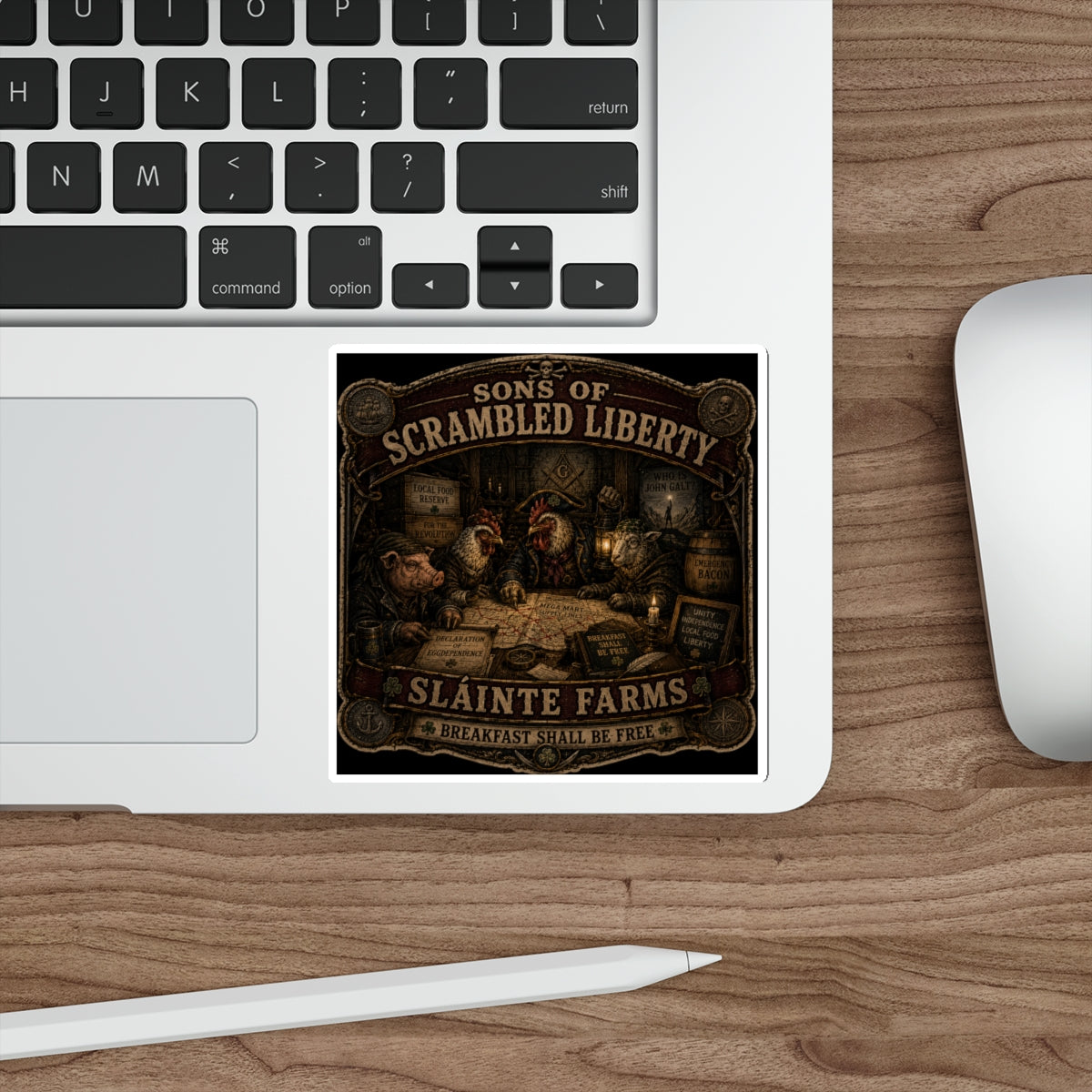 Sons of Scrambled Liberty | Sláinte Farms Die-Cut Sticker | Breakfast Revolution Collection