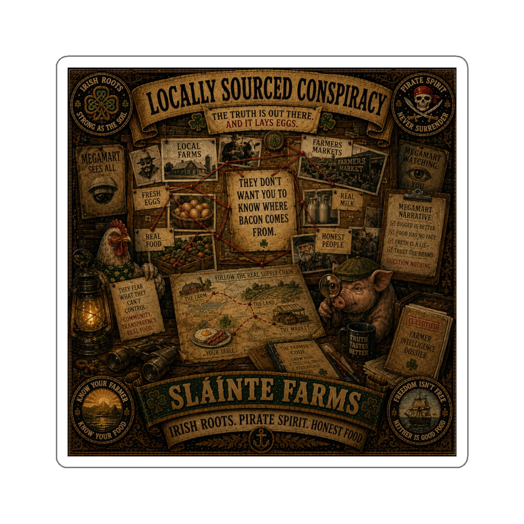 Locally Sourced Conspiracy Die-Cut Sticker | Homesteader Collection | The Truth Is Out There... And It Lays Eggs | Sláinte Farms
