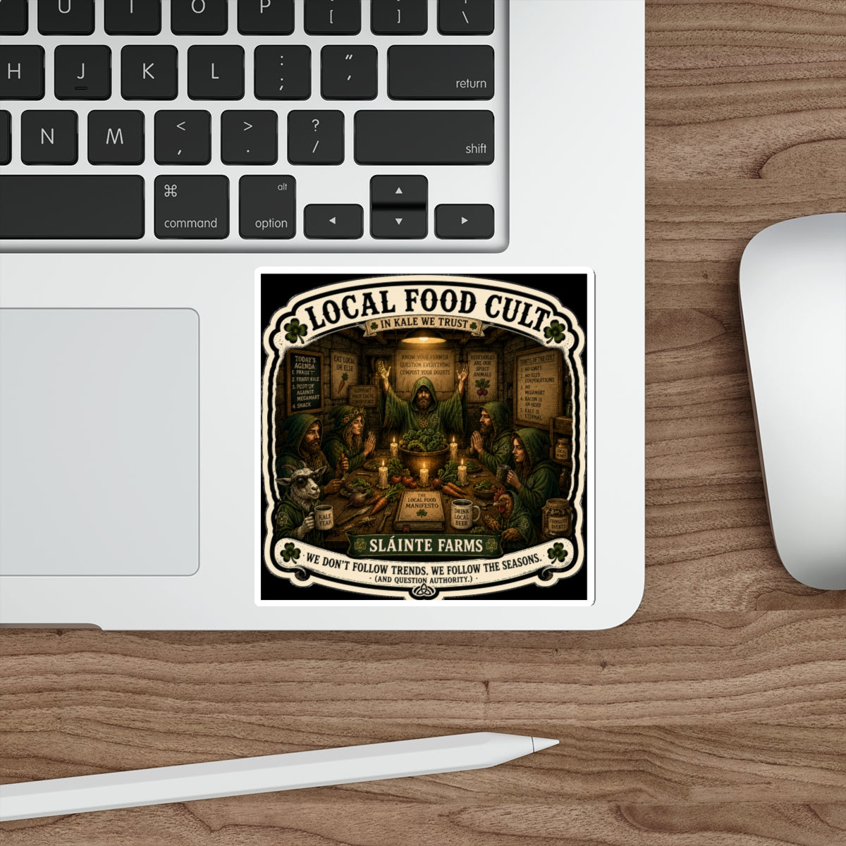 Local Food Cult Die-Cut Sticker | Homesteader Collection | Question Authority. Eat Local | Sláinte Farms