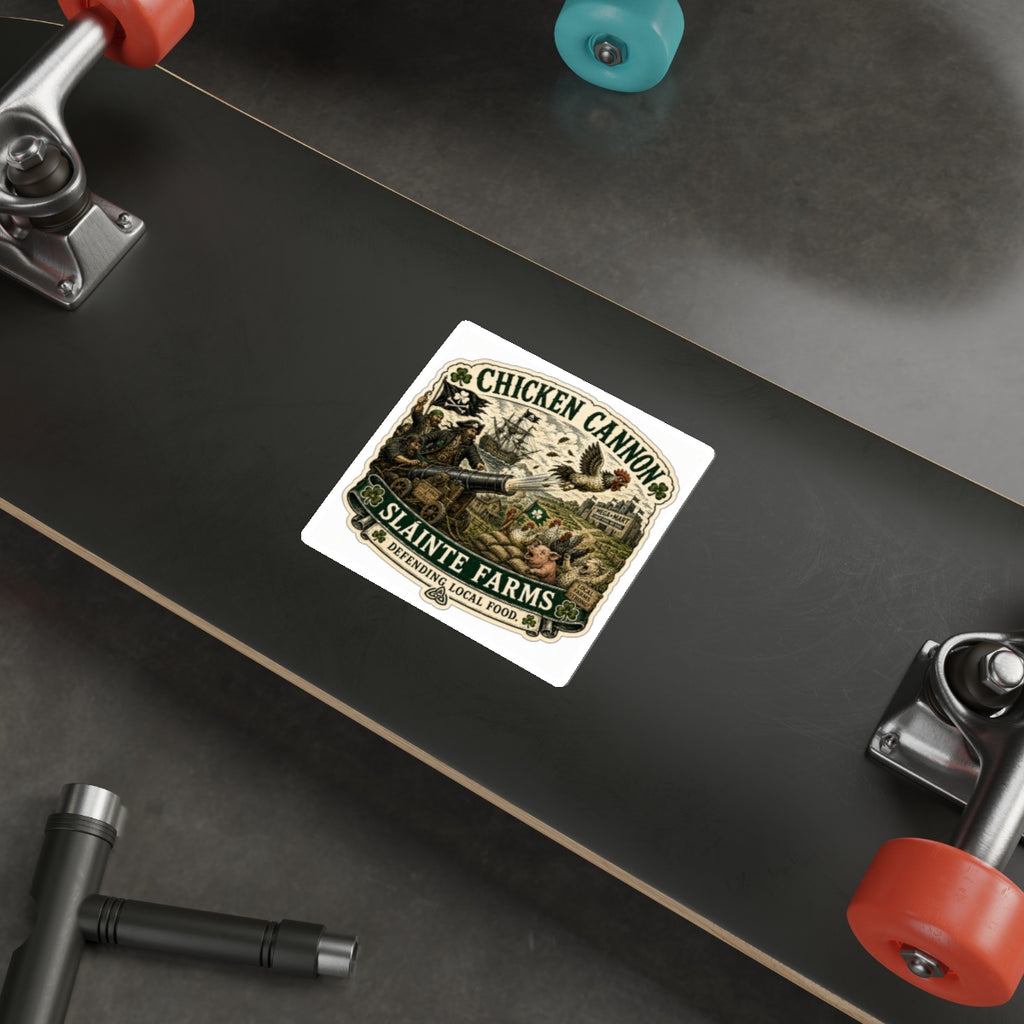 Chicken Cannon Die-Cut Sticker | MegaMart Resistance Collection | Sláinte Farms