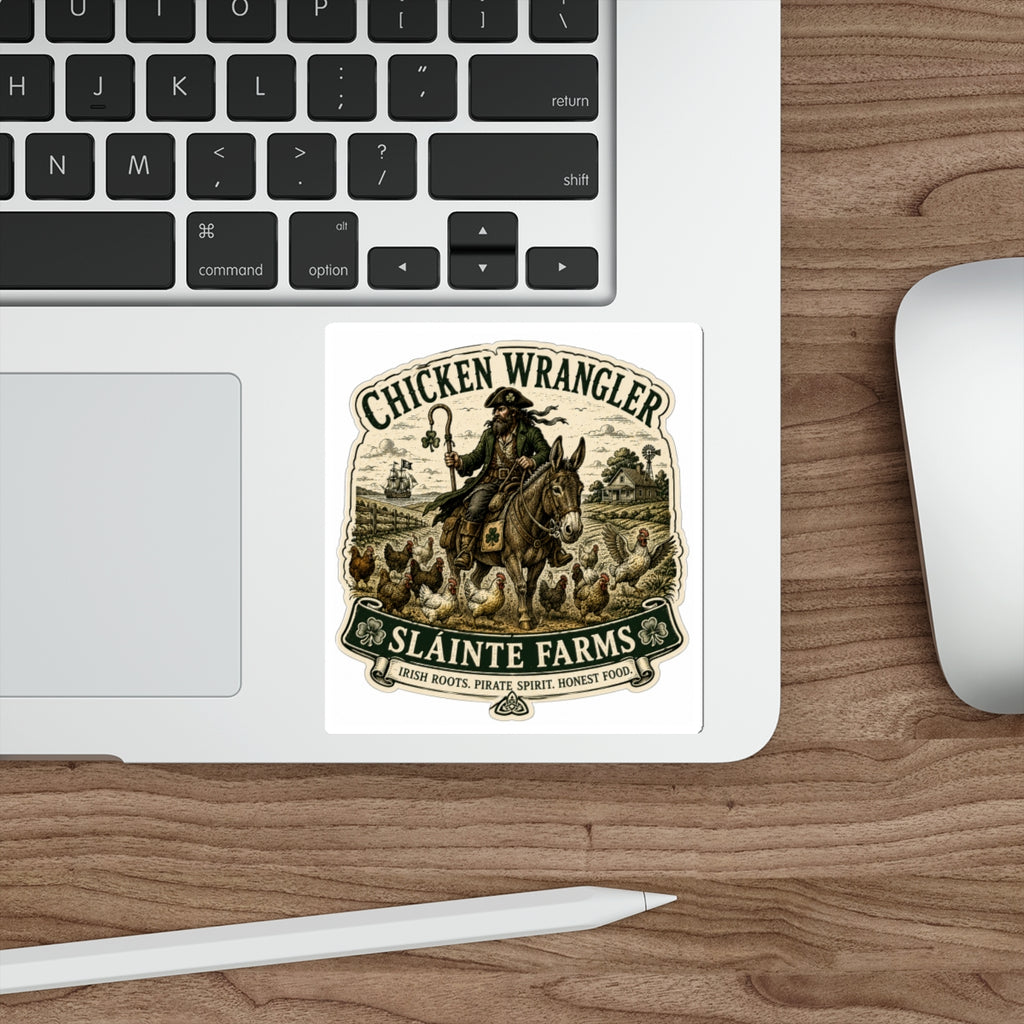 Chicken Wrangler Die-Cut Sticker | Sláinte Farms Classics Collection