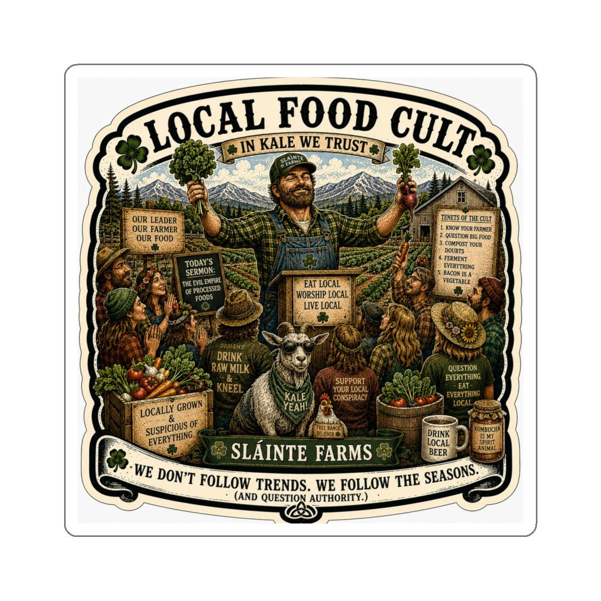 In Kale We Trust Die-Cut Sticker | Homesteader Collection | Sláinte Farms