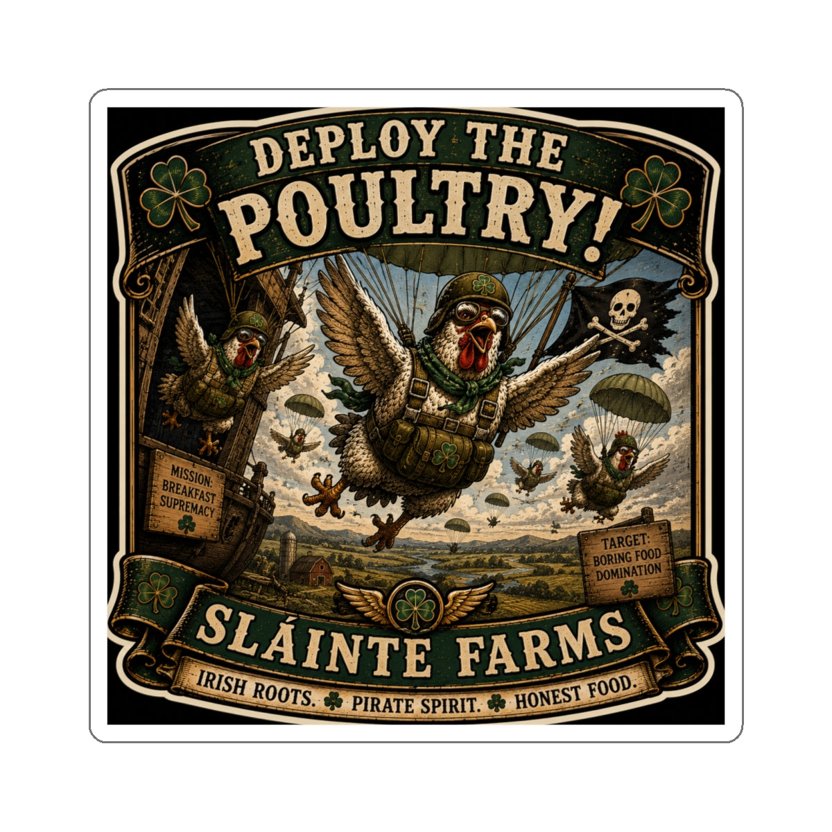 Deploy The Poultry! Die-Cut Sticker | From The Henhouse Collection