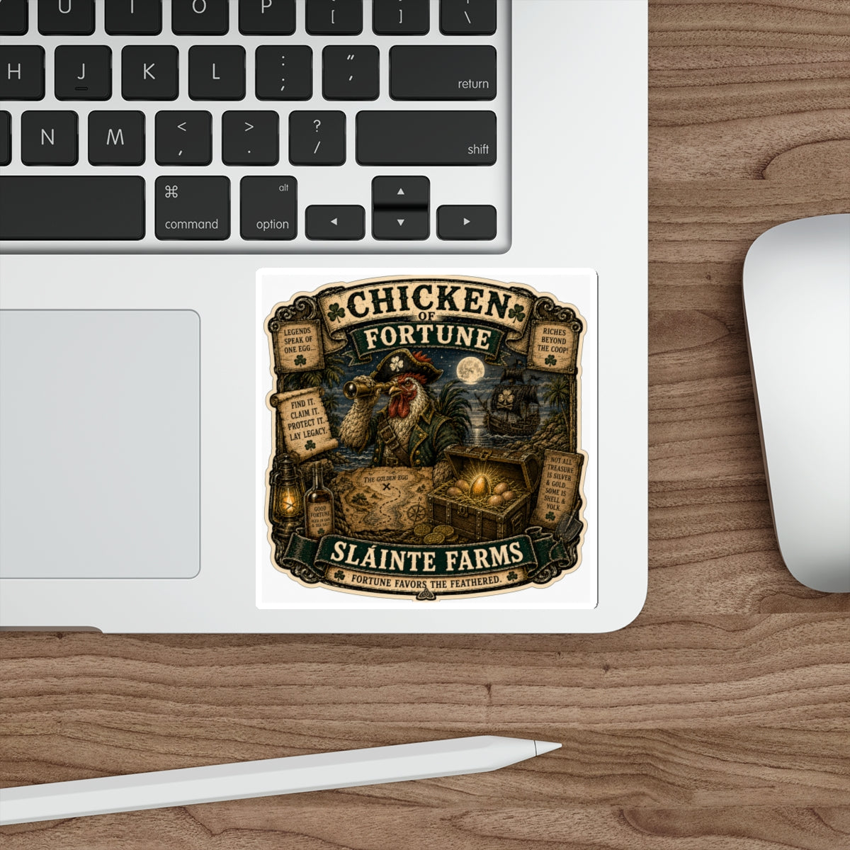 Chicken of Fortune Die-Cut Sticker | Smugglers & Pirates Collection | Sláinte Farms