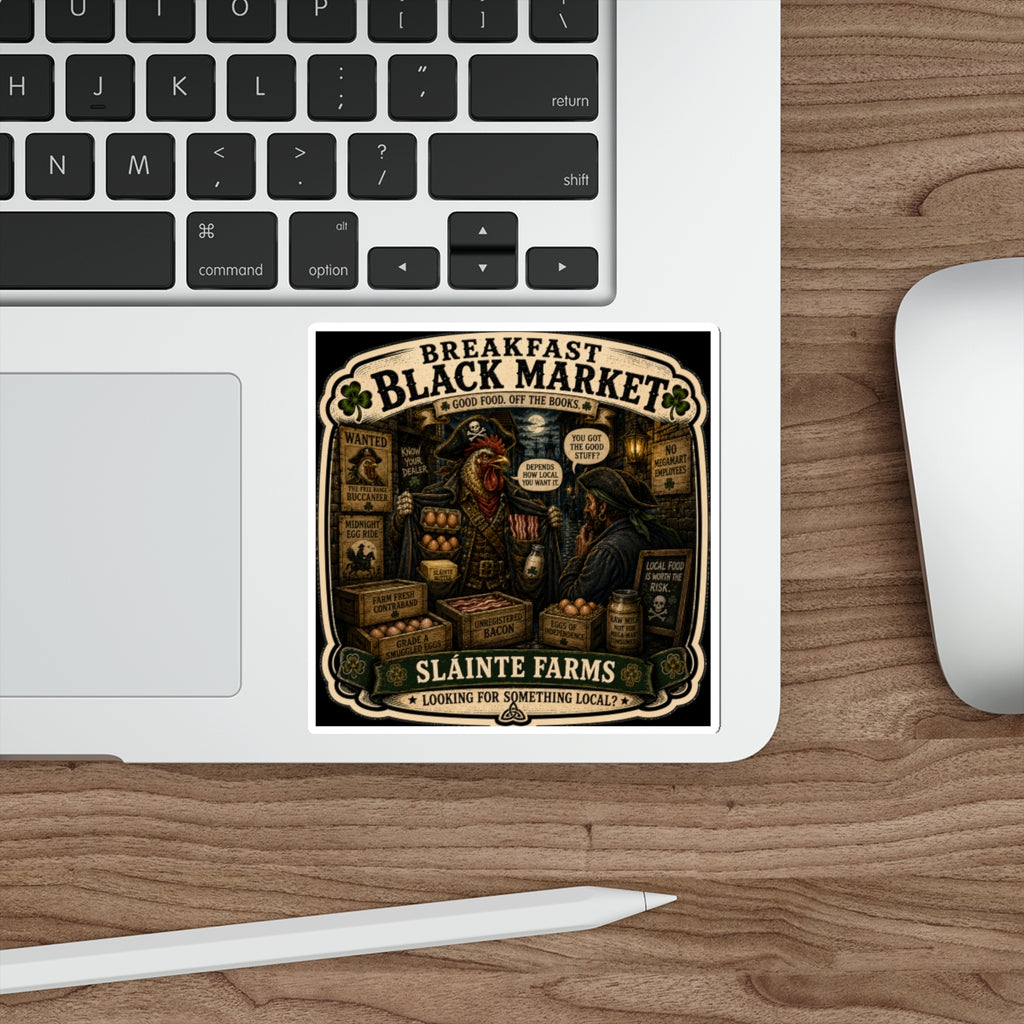 Breakfast Black Market Die-Cut Sticker | Smugglers & Pirates Collection | Sláinte Farms