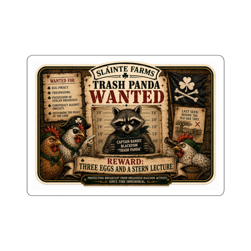 Sláinte Farms – Trash Panda Wanted | Egg Carton Exclusive Sticker