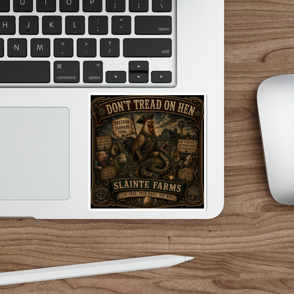 Sláinte Farms – Don't Tread on Hen | Breakfast Revolution Sticker