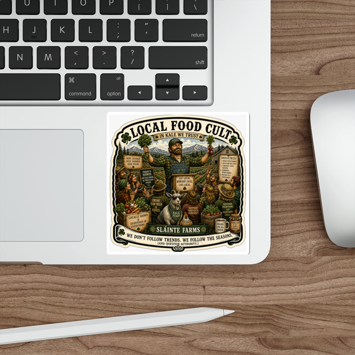In Kale We Trust Die-Cut Sticker | Homesteader Collection | Sláinte Farms