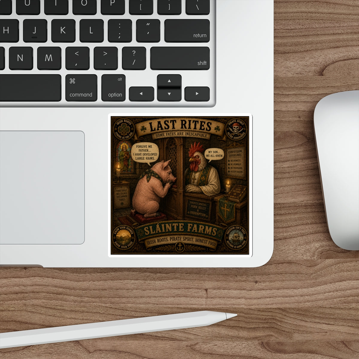 Last Rites | Sláinte Farms Die-Cut Sticker | Pig Chronicles Collection