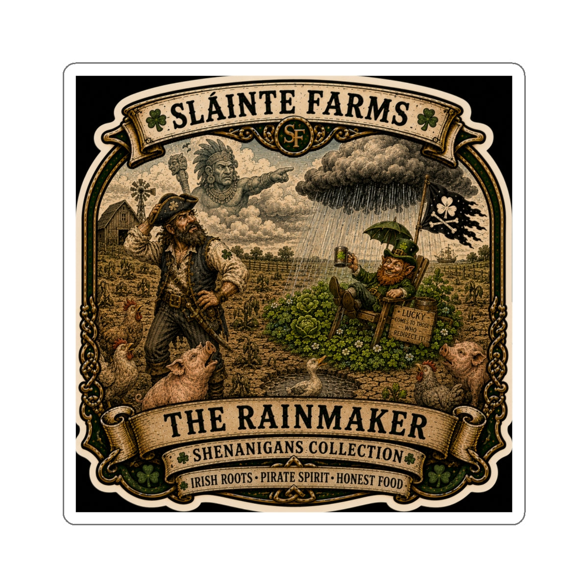 The Rainmaker | Sláinte Farms Die-Cut Sticker | Shenanigans Collection