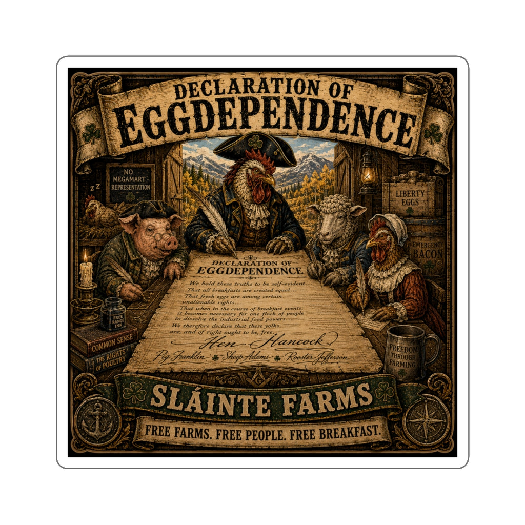 Sláinte Farms – Declaration of Eggdependence | Breakfast Revolution Sticker