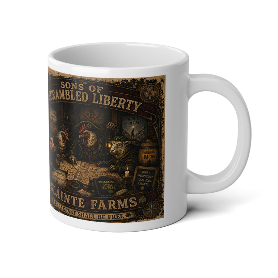 Vintage Farmhouse Jumbo Mug — Sons of Scrambled Liberty | 20oz Jumbo Coffee Mug | Sláinte Farms