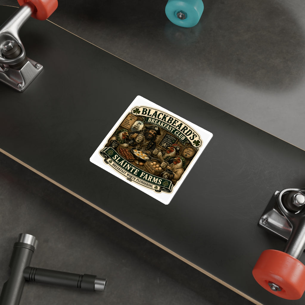 Blackbeard's Breakfast Club Die-Cut Sticker | Smugglers & Pirates Collection | Sláinte Farms