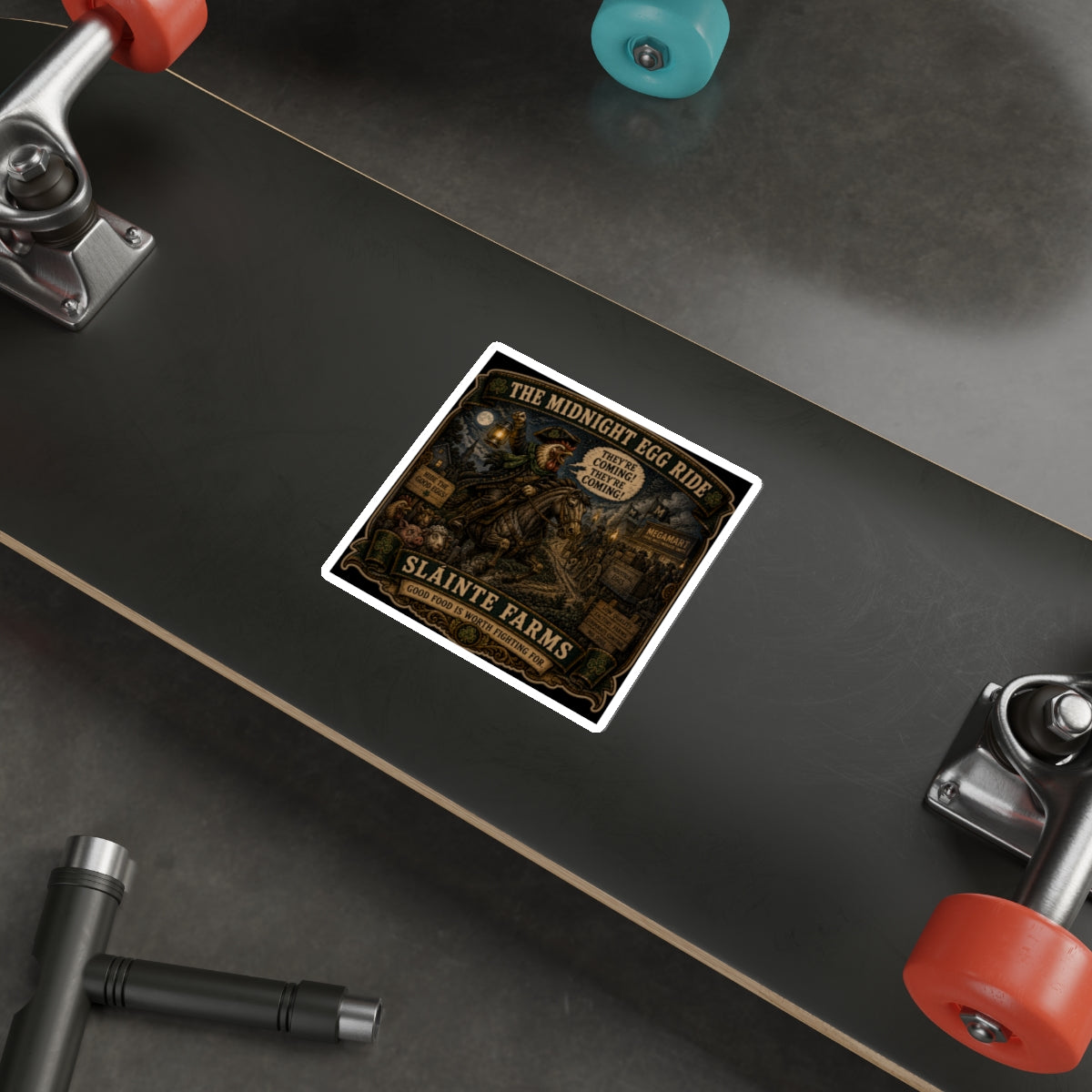 The Midnight Egg Ride | Sláinte Farms Die-Cut Sticker | Farm Rebellion Collection