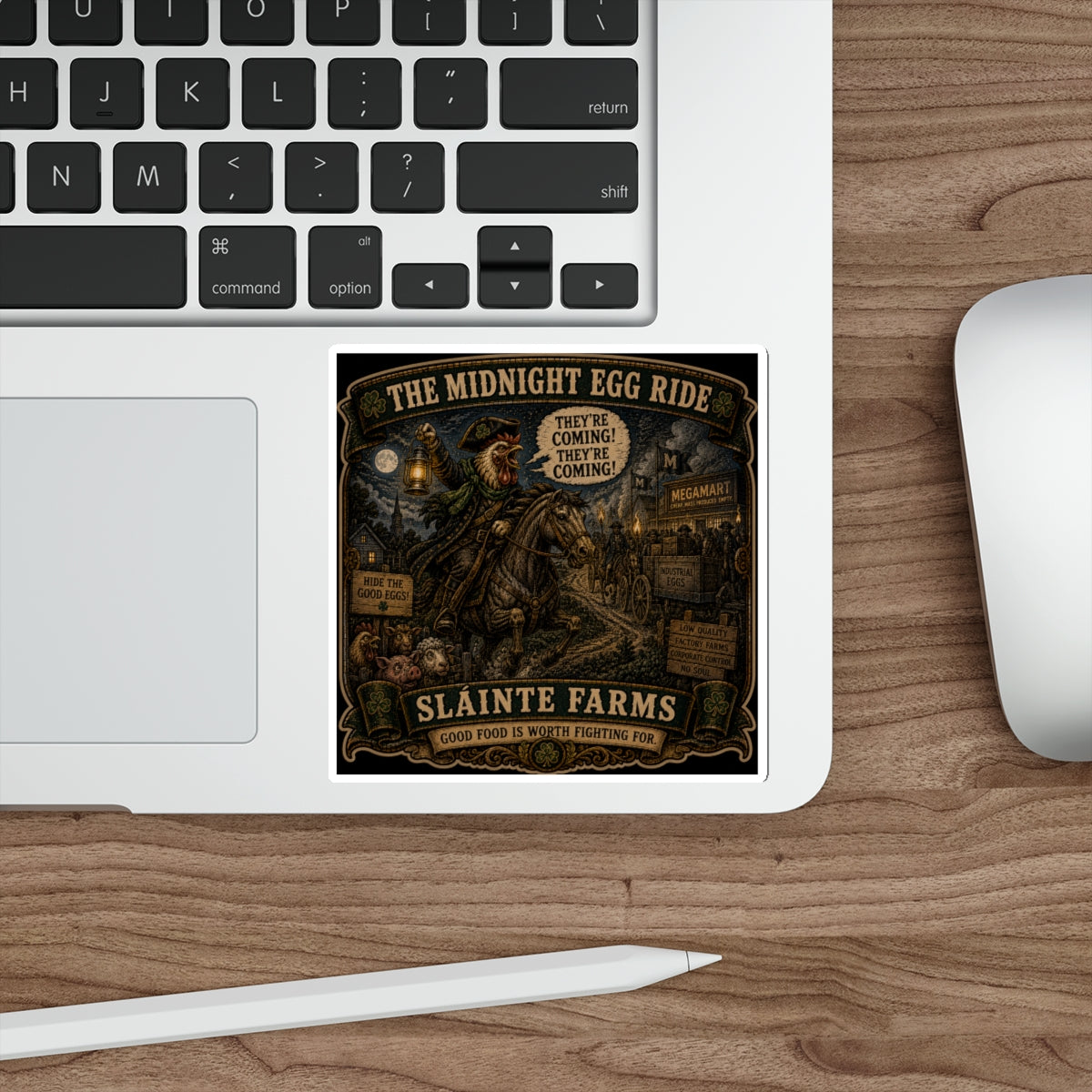 The Midnight Egg Ride | Sláinte Farms Die-Cut Sticker | Farm Rebellion Collection