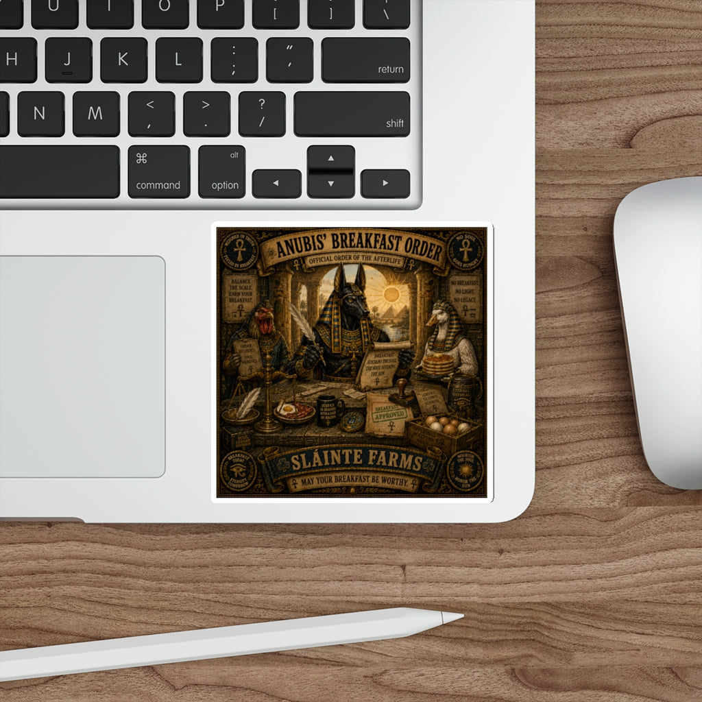 Anubis' Breakfast Order: Official Order of the Afterlife Die-Cut Sticker | Ancient Orders Collection