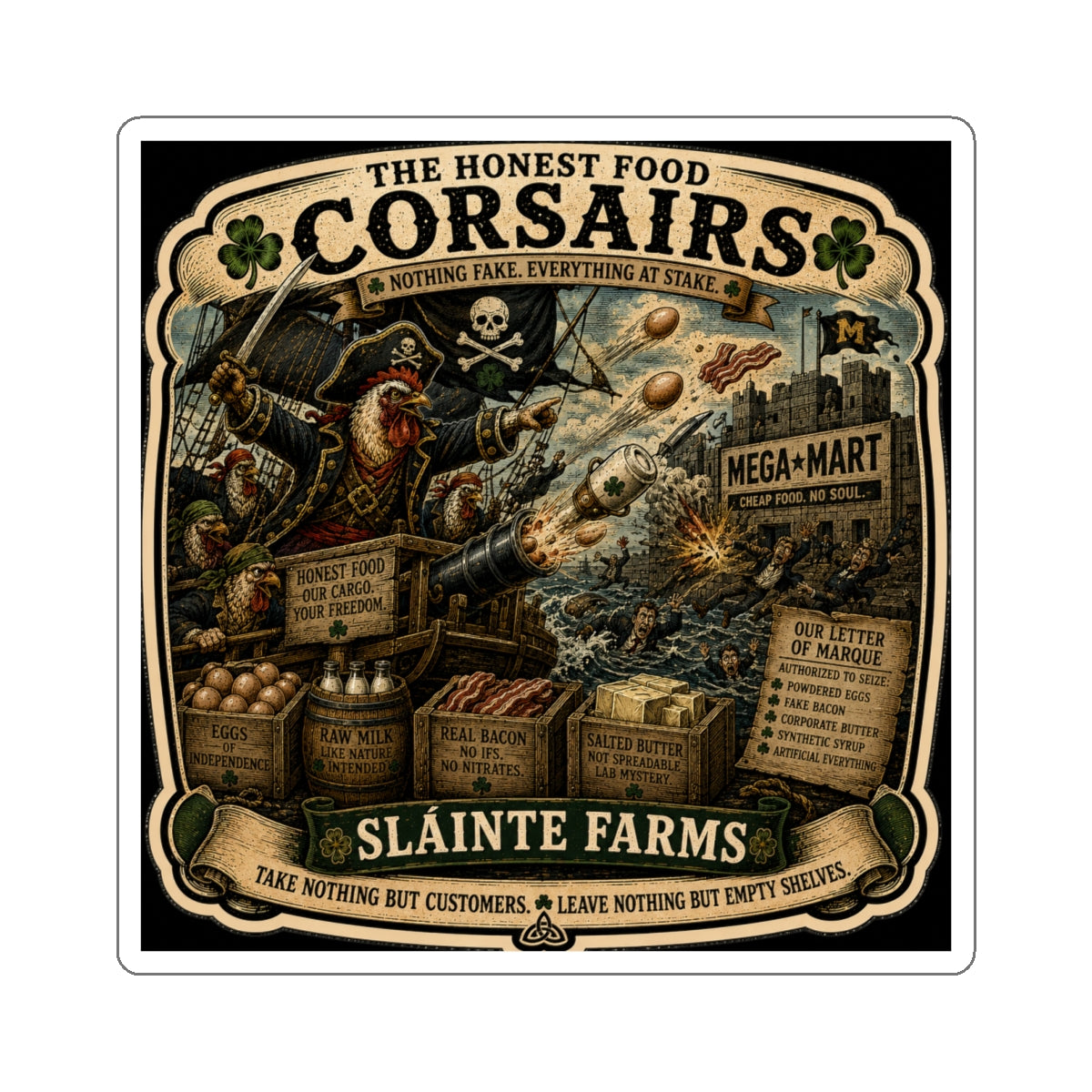 The Honest Food Corsairs Die-Cut Sticker | MegaMart Resistance Collection | Sláinte Farms