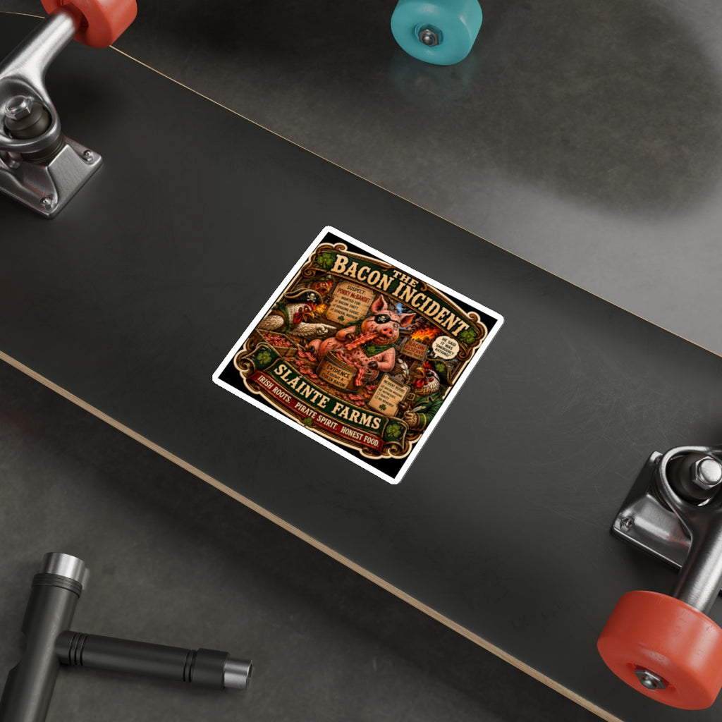 The Bacon Incident | Sláinte Farms Die-Cut Sticker | Pig Chronicles Collection