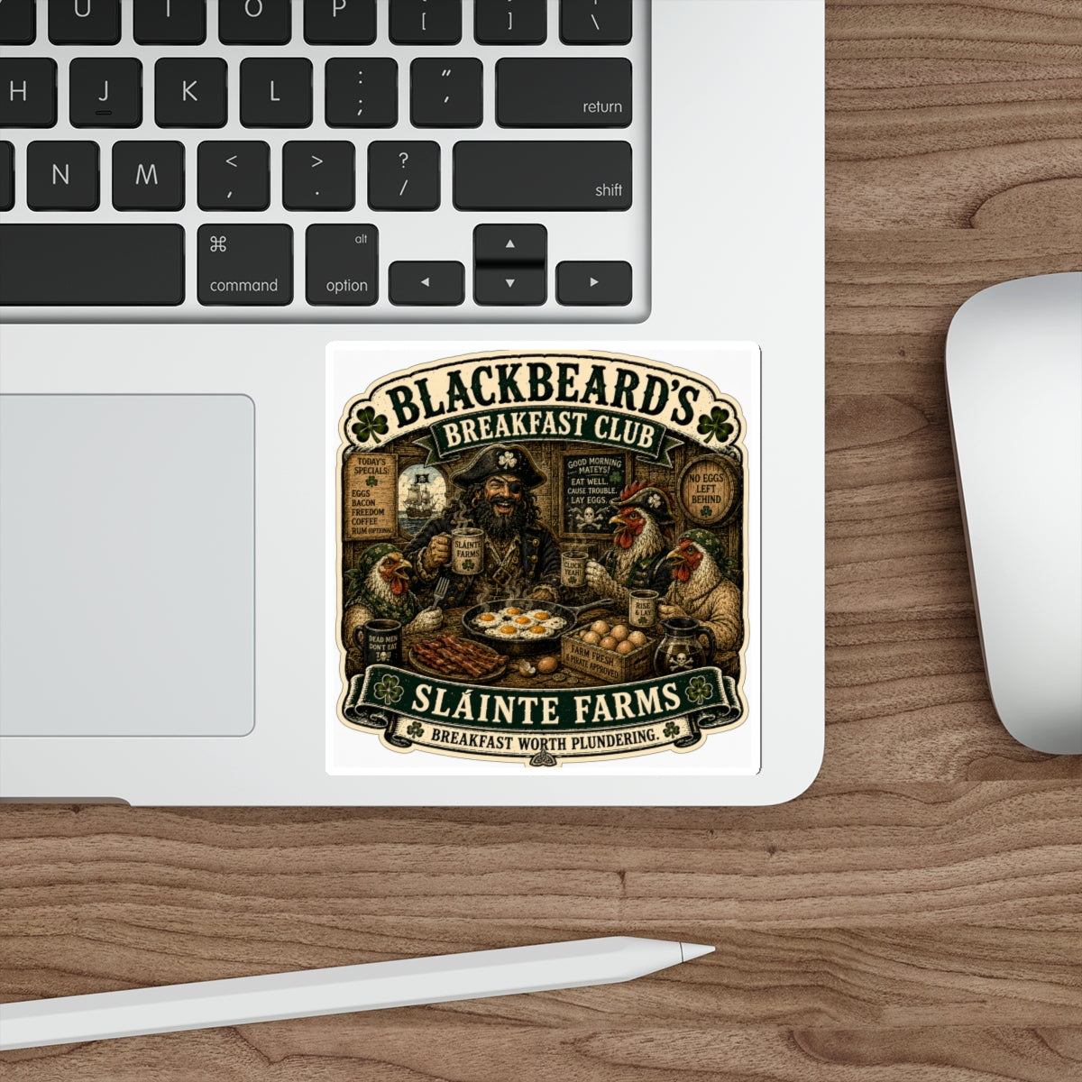 Blackbeard's Breakfast Club Die-Cut Sticker | Smugglers & Pirates Collection | Sláinte Farms