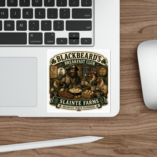 Blackbeard's Breakfast Club Die-Cut Sticker | Smugglers & Pirates Collection | Sláinte Farms