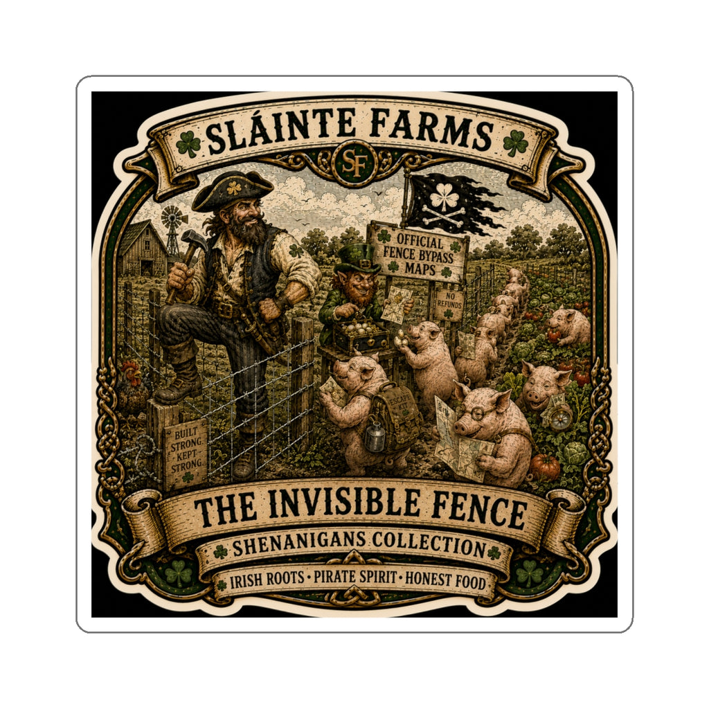 The Invisible Fence | Sláinte Farms Die-Cut Sticker | Shenanigans Collection