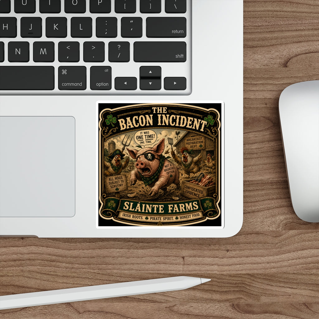 The Bacon Incident (One Time Edition) | Sláinte Farms Die-Cut Sticker | Pig Chronicles Collection