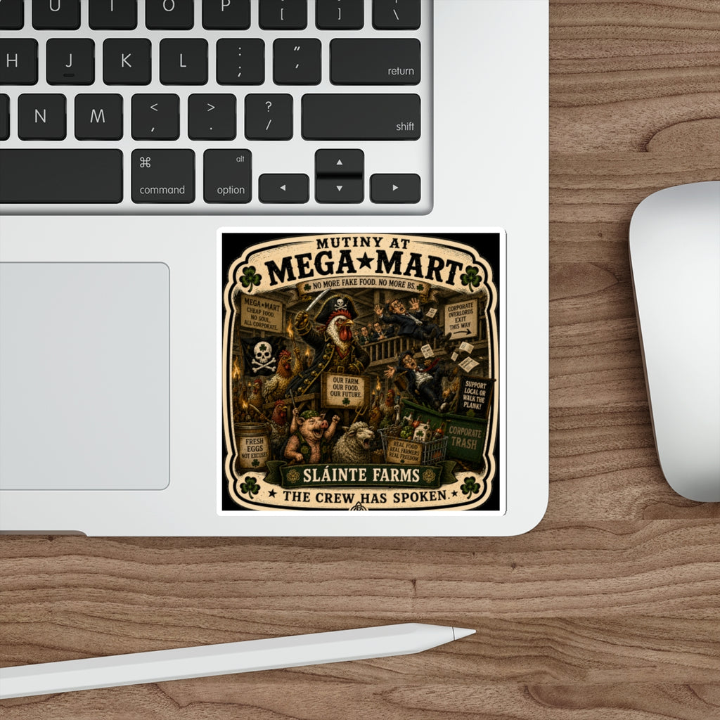 Mutiny at MegaMart Die-Cut Sticker | MegaMart Resistance Collection | Sláinte Farms