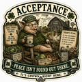 Acceptance Sláinte Farms die-cut sticker
