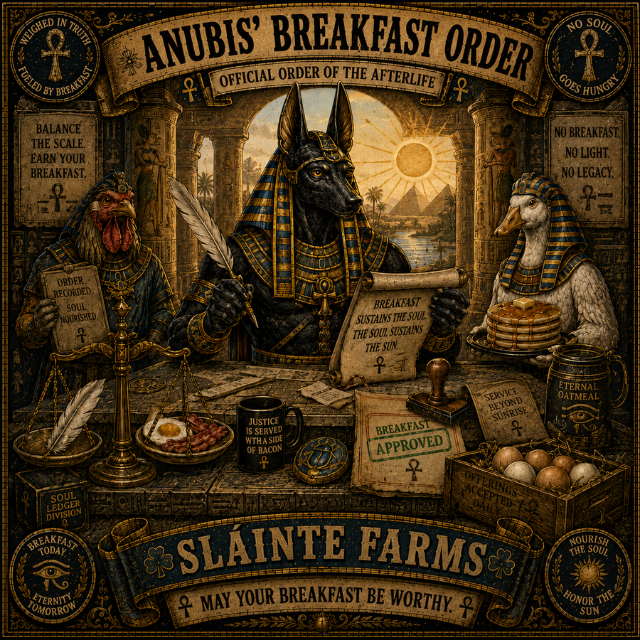 Anubis B Sláinte Farms die-cut sticker