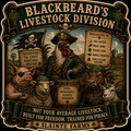 Blackbeard Livestock Division Sláinte Farms die-cut sticker