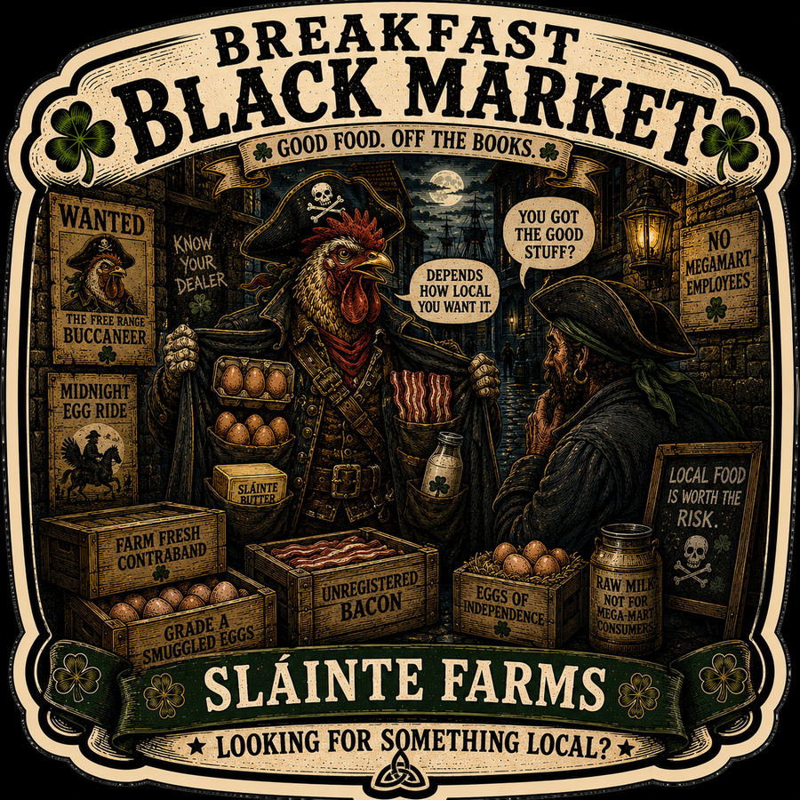 Breakfast Black Market Sláinte Farms die-cut sticker