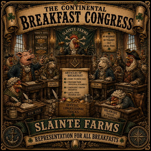 Breakfast Congress A Sláinte Farms die-cut sticker
