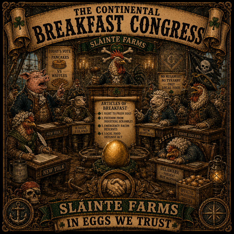 Breakfast Congress B Sláinte Farms die-cut sticker