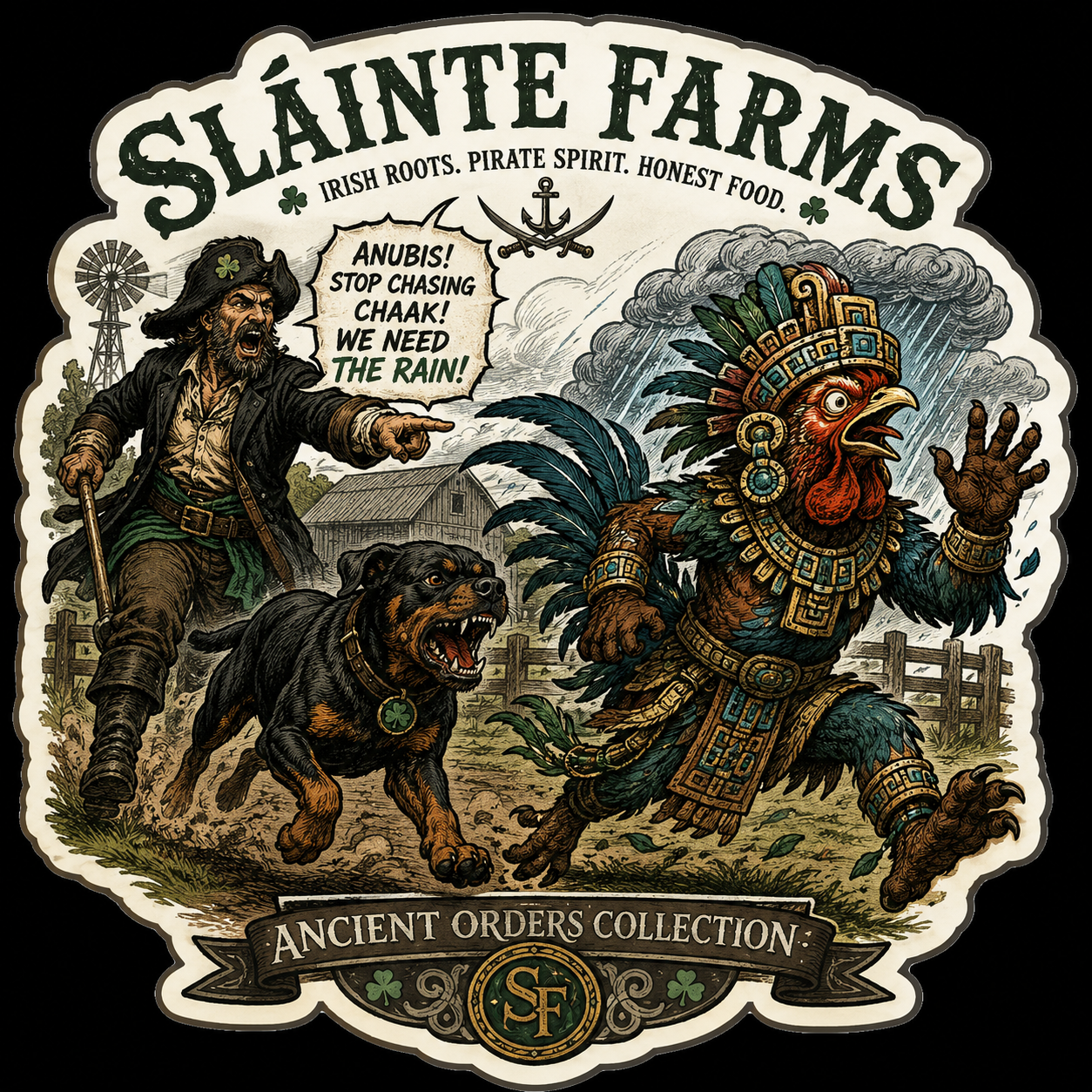 Chasing Chaak Sláinte Farms die-cut sticker